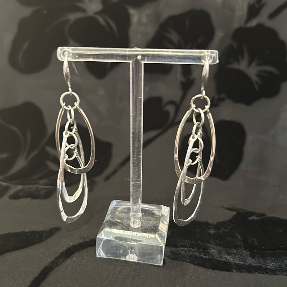 RLM Robert Lee Morris Silver tone Drop Earrings Signed